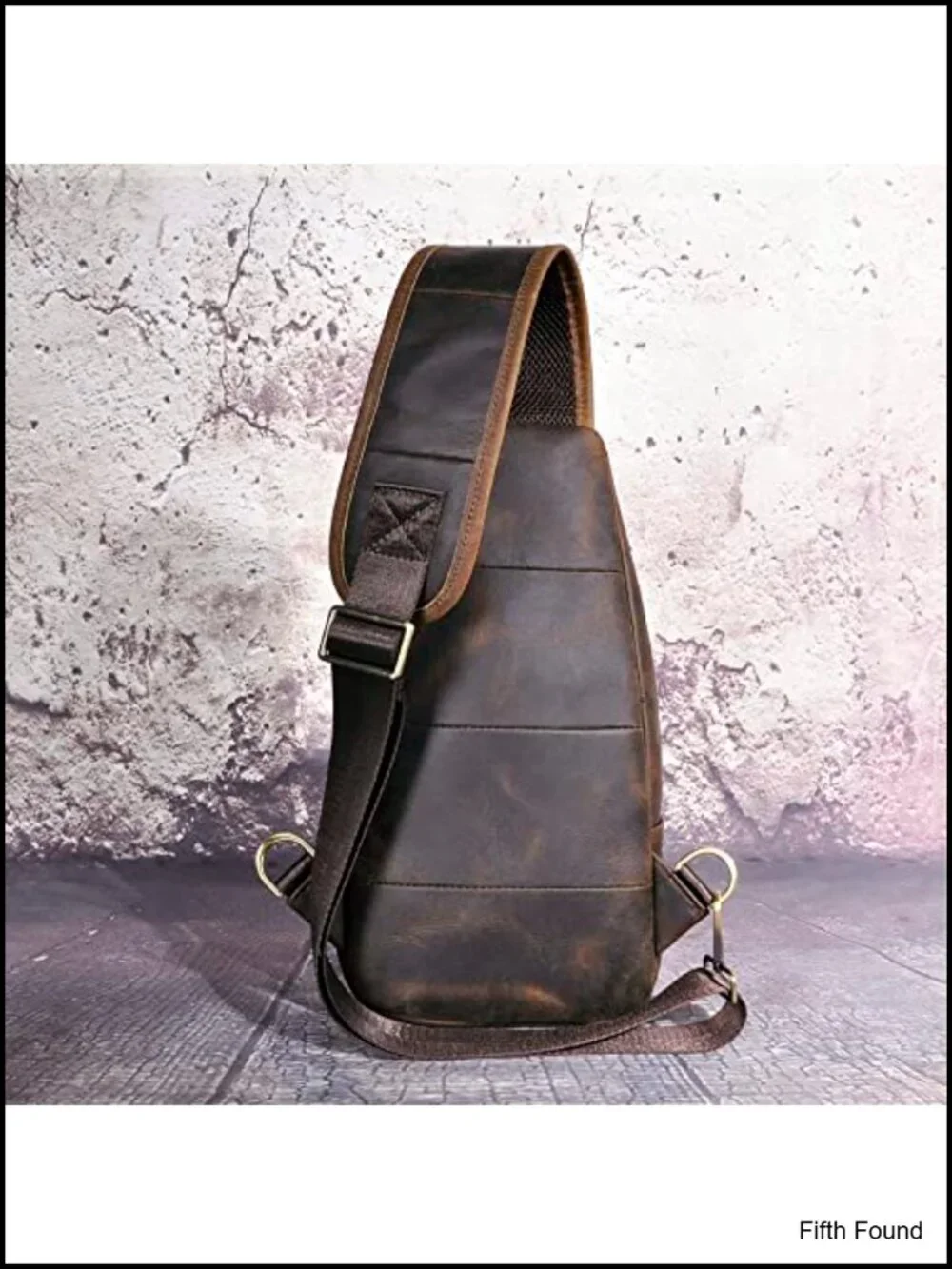 Men's Genuine Leather Crossbody Sling Bag for Travel & Hiking
